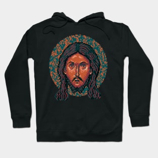 Icon of Christ 16bit - Pixel Art Action Hoodie